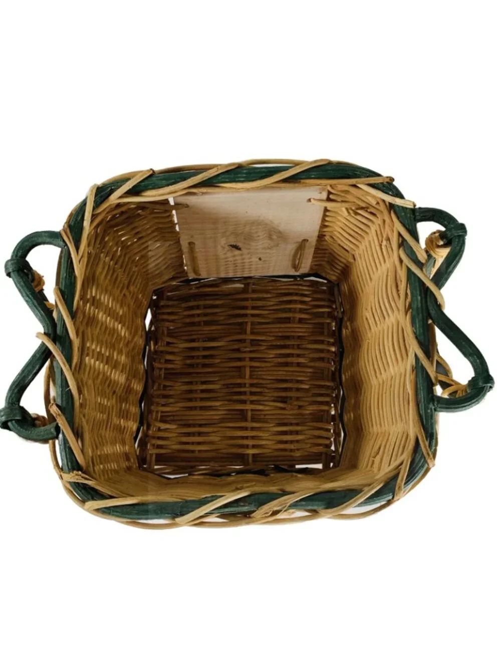Vintage Autumn Greetings Wicker Basket Hand Painted Tile Cozy Harvest Decor